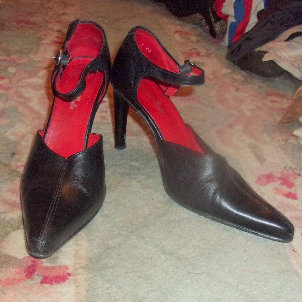 Navid O'Nadia-Black-Ankle Strap-Pointy-High